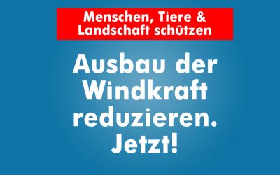 Den weiteren Ausbau der Windenergie lehnen wir ab